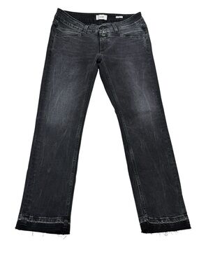 CLOSED Black Starlet Denim Skinny Jeans Frayed Hem Made in Italy Size 28